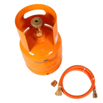 SET Leere orange befüllbare Gasflasche 1 kg Propan...