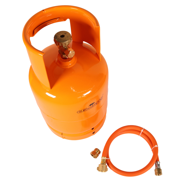 SET Leere orange befüllbare Gasflasche 3 kg Propan Butan