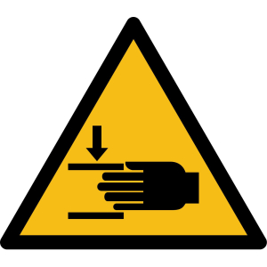 Warnzeichen W024: Handverletzungen - Aufkleber 10 cm