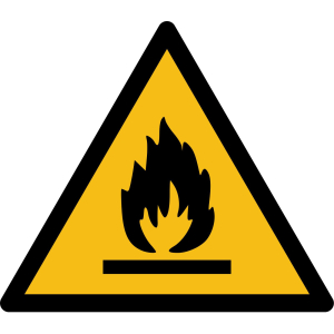 Warnzeichen W021: Feuergefährliche Stoffe - Aufkleber 10 cm