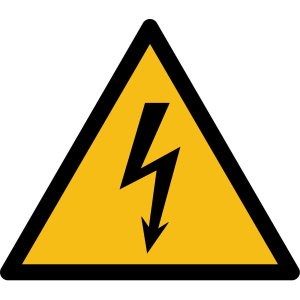 Warnzeichen W012: Gefährliche elektrische Spannung - Aufkleber 10 cm