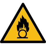 Warnzeichen W028: Brandfördernde Stoffe - Aufkleber...