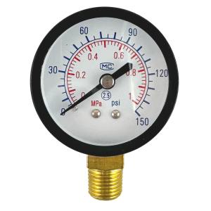 Ersatzmanometer für Druckluftkomponenten 1/4" rechts 50 mm Abgang nach Unten