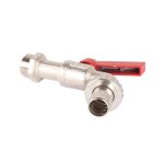 Kugelauslaufhahn schwer Griff rot mit Schlauchverschraubung 3/4" Messing