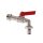 Kugelauslaufhahn schwer Griff rot mit Schlauchverschraubung 3/4" Messing