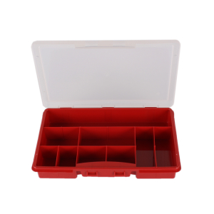 Sortimentsbox leer rot groß mit 9 Fächern 275 x 180 x 41 mm