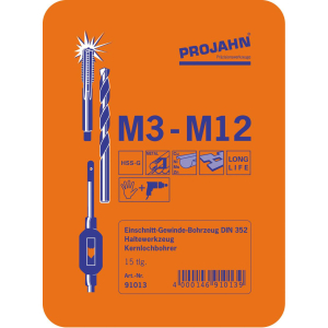 PROJAHN Einschnitt Gewinde Bohrzeugsatz HSS-G 15-tlg. M3-M12
