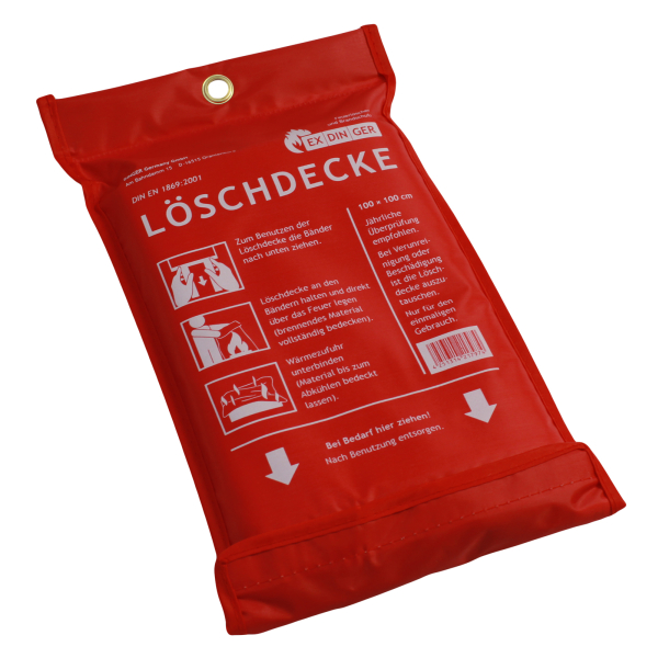Löschdecke Feuerlöschdecke Brandschutz DIN EN-1869 160 x 180 CM in Nylontasche 