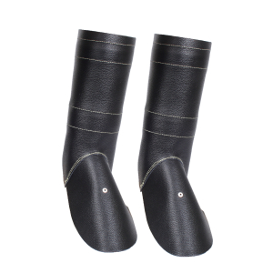 Schweier-Schutzgamaschen Vollleder schwarz Federklemmen (Fuschutz made in Germany)