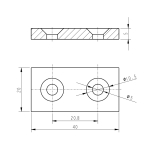 Neodym-Magnet 40 x 20 x 5 mm für Werkzeugordnung zum Anschrauben