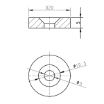 Neodym-Magnet 20 x 5 mm rund für Werkzeugordnung zum Anschrauben
