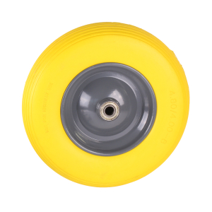 Schubkarrenrad eco pannensicher 400-8, gelb Stahlfelge 75mm für  20mm  Achse 75mm  Tragfähigkeit 120kg