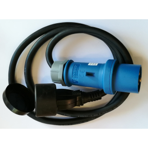 Adapterkabel CEE 230V /16 A Stecker (blau) auf Schutzkontakt--Kuppl. 230 V 1,5m