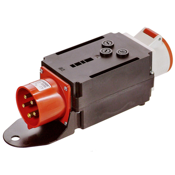 Adapter CEE 32 A Stecker auf 16 A Dose mit integrierten 16A Sicherungen