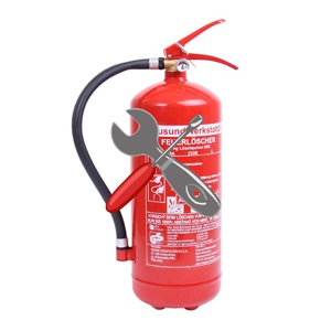 Wartung für 2 Stück Feuerlöscher 6 Liter Schaum Eigenmarke HUW24 inkl. Paketschein für Rückholung Tauschlöscher
