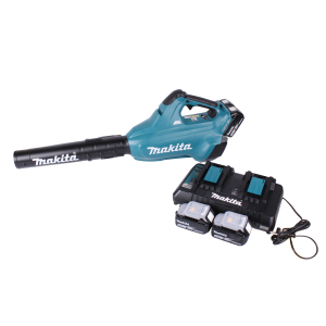 Makita Akku-Gebläse DUB 362 PT2 2 x18 V mit 2 Akkus 5Ah + Doppelladegerät (Laubbläser)