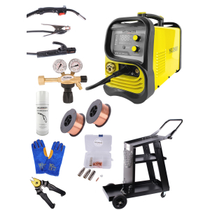 WELDINGER MIG/MAG-Einsteigerset MEW 161 SYN eco Schweißinverter Schweißwagen eco Druckregler mini MAGSet Basic