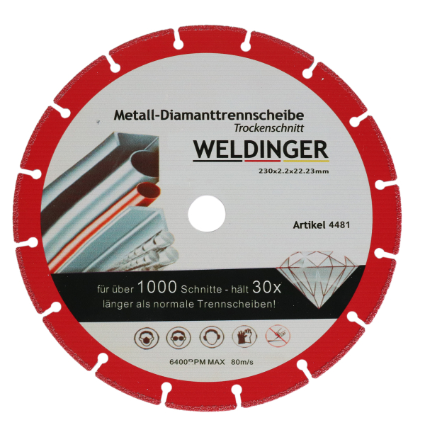 WELDINGER Metall-Diamanttrennscheibe 230 mm, 17,99 €