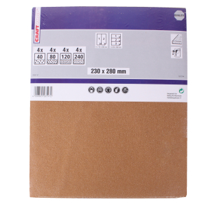 Schleifpapier-Set Standard 230 x 280 mm, 16 Blatt, P 40, 80, 120, 240 Abverkauf