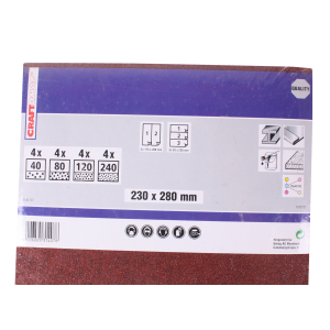 Schleifpapier -Set Super, Krnung je 4 x 40, 80, 120, 240, Blattgre 23 cm x 28 cm