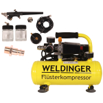 WELDINGER Flüsterkompressor FK 40 compact mit 6-teiligem Airbrushset