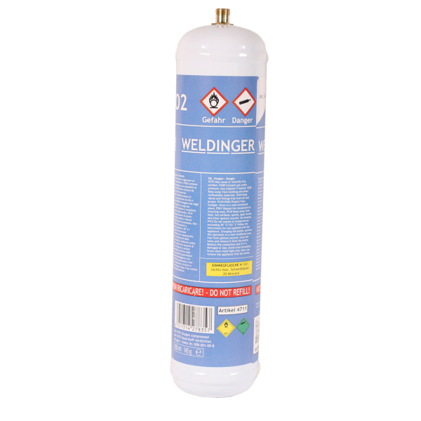 WELDINGER 1l Sauerstoff Einwegflasche M12x1re 110bar 1 Liter, 21,99 €