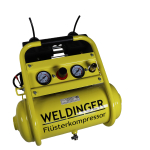 WELDINGER FK128 compact Flüsterkompressor  980 W Druckregler beschichteter Tank