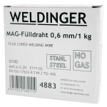 Fülldraht 0,6 mm 1 kg D100 MIG/MAG-Schweißdraht NoGas WELDINGER