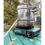 einflammiger universal-Kartuschen Kocher Camp Allgas mit Piezozündung von Gardinger mit Adapter-Schlauch + hochwertiger Koffer
