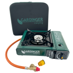 einflammiger universal-Kartuschen Kocher Camp Allgas mit Piezozündung von Gardinger mit Adapter-Schlauch
