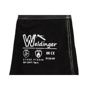 WIGpro Gr.L/10 Schweierhandschuhe Rindnarbenleder schwarz mit Rindspaltleder-Stulpe