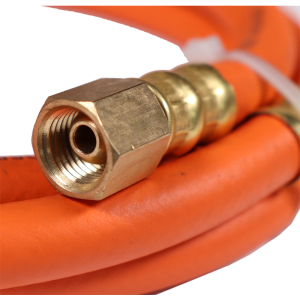 Schutzgasschlauch 1,5 Meter orange beidseitig mit 1/4 Rechtsgewinde berwurfmuttern verpresst Argon Corgon WIG MIG MAG auch Propan geeignet