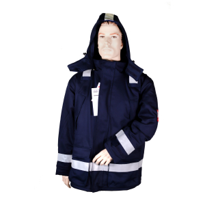 Schweier-Winterjacke Gr. S-XXL Parka Navy Reflexstreifen  Kapuze schwer entflammbar Schweischutzkleidung