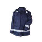 Schweißer-Winterjacke Gr. S-XXL Parka Navy Reflexstreifen  Kapuze schwer entflammbar Schweißschutzkleidung