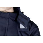 Schweißer-Winterjacke Gr. S-XXL Parka Navy Reflexstreifen  Kapuze schwer entflammbar Schweißschutzkleidung