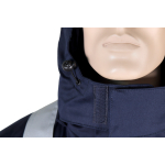 Schweißer-Winterjacke Gr. S-XXL Parka Navy Reflexstreifen  Kapuze schwer entflammbar Schweißschutzkleidung