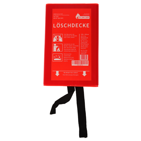 EXDINGER Feuerlöschdecke 120x120 cm in Kunststoffbox gemäß DIN EN 186, 8,99  €