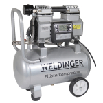 FK100 Alu pro WELDINGER Flüsterkompressor 900W 3-9 bar 17l Aluminiumtank Gewicht nur 12 kg