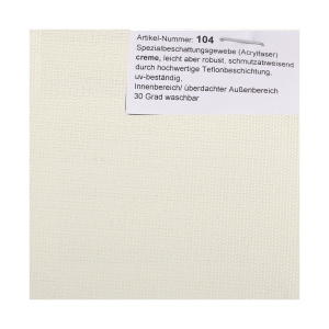 104 Sonnensegel Stoff creme Gardine Acrylgewebe Longlife 1,7 m breit