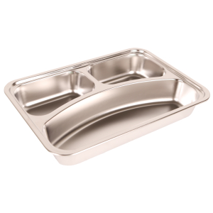 GARDINGER Edelstahl Asiette Menteller Lunchbox Essen to go Caterer 3 Abteile mit PP Deckel