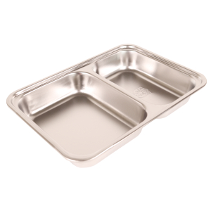 GARDINGER Edelstahl Asiette Menteller Lunchbox Essen to go Caterer 2 Abteile mit PP Deckel