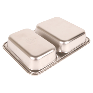 GARDINGER Edelstahl Asiette Menteller Lunchbox Essen to go Caterer 2 Abteile mit PP Deckel