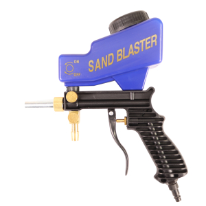 WELDINGER Druckluft-Sandstrahlpistole mit Tank und Granulatschlauch