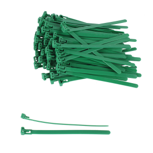 Mehrweg-Kabelbinder, wiederlösbar 7,6x370 mm, 100 Stück, grün