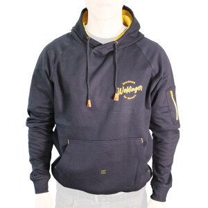 Hoodie Sweatshirt WELDINGER Navy Größe XXL mit Kapuze und gelben Akzenten