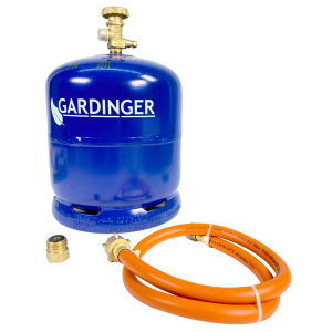 Aktionsset GARDINGER PROFILL907-Gas Flasche 2,5kg  + Umfüllschlauch + Adapter leere selbst befüllbare Propangasflasche f.VW California (Alternative zur GAZ R907)
