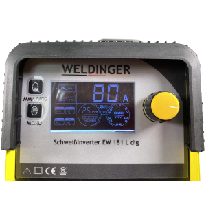 WELDINGER Elektroden-Schweiinverter EW181 L dig Pro mit Kupferkabeln 4 m lang!