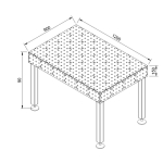 Schweißtisch 1200x800x150 Bausatz 16mm Lochsystem...