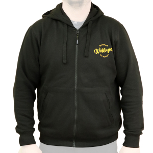 Sweatjacke schwarz Gr.S-XXL mit Reißverschluss Kapuze WELDINGER Logoprint