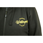 Sweatjacke schwarz Gr.XL mit Reißverschluss Kapuze WELDINGER Logoprint